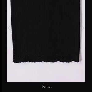 Chic Black Floral Embroidered Wide Leg Pants